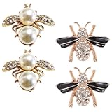 Supvox 4 Stück Bienenförmige Schuhschnallen aus Metall Abnehmbare Schuhclips für Damen Vielseitige Schuhverzierung für Arbeit Party und Alltag