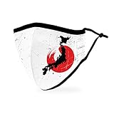 Weddingstar waschbare, Mundschutzmasken aus Stoff. Wiederverwendbar und verstellbar mit Staubfiltertasche - Japan Flagge