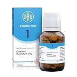 DHU Schüßler-Salz Nr. 1 Calcium fluoratum D12 – Das Mineralsalz des Bindegewebes, der Gelenke und Haut – das Original – umweltfreundlich im Arzneiglas, 200 St. Tabletten