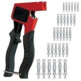 Montagezang für Hohlraumdübel Set, Hohlraumdübel Metal, Hohlraumbefestigung Montagezange, Hohlraumdübel Zange Set, mit 30Pcs M4, M5, M6 Hohlraum Metalldübel mit Schrauben, für Reparaturen, Montagen