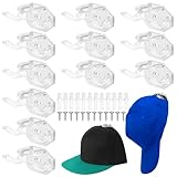 12 STK Cap Halterung Wand, Hut-Organizer, Cap Aufbewahrung Huthaken, Minimalistischer Huthalter, Transparent Selbstklebende Kappenhalter Wand, Kappenhaken, Mützen Baseball Cap Organizer Wandmontage