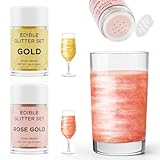 Essbarer Glitzer für Getränke Gold und Roségold, Waysroma...