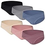 Yintry Damen Umstandshöschen Atmungsaktive Baumwollhöschen Damen Schwangerschaft Postpartale Unterwäsche 6er Pack (L, Stil1)