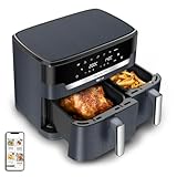 Tefal Dual Easy Fry XXL Heißluftfritteuse 11 L – Airfryer mit 2 Kammern (Doppelkammer), 7 Programme, 2700 W, digitales Display, Extra-Crisp Technologie, fettarm frittieren, energiesparend EY942B