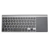 Zunate Wireless-Tastatur mit Touchpad, Tragbare 2,4-G-Wireless-Tastatur für Computer-Laptop-TV, Breite Kompatibilität, Ergonomisches Design, Ultraschlanke Tastatur, Superdünne Tastatur