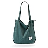 KALIDI cord Tasche Damen Umhängetasche mit Reißverschluss,Groß Shopper Tasche Tote Bag Handtasche Schultertaschen für Arbeit Büro Reisen Einkaufen Schule und Alltag