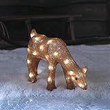 Lights4fun 26cm LED Acryl Rentier Figur innen und außen Rentier Mutter Weihnachtsfigur Weihnachtsdeko Weihnachtsbeleuchtung Außen Gartendeko