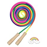 Springseil Kinder 6 8 10 Jahre, 5m Seilspringen Kinder, Sprungseil 7 Farben Regenbogen, für Jungen&Mädchen Outdoor Übungen