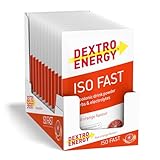 DEXTRO ENERGY ISO FAST RED ORANGE (12x56g Sachets) - Hypotones Elektrolyt Pulver mit Natrium, Magnesium, Kalium und Chlorid, schnelle Kohlenhydrat und Mineralstoff Versorgung, Glutenfrei, Laktosefrei
