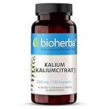 Kalium Hochdosiert – 260 mg Kaliumcitrat pro Kapsel, 100 Kapseln von BIOHERBA für Optimale Elektrolytbalance und Natürliche Vitalität