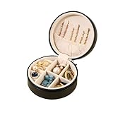 Ruwshuuk Schmuck-Reise-Organizer - Tragbares rundes Schmuckkästchen für die Reise - Schmuckschatulle aus PU-Leder für Ringe, Anhänger, Ohrringe, Halsketten, Armbänder, Aufbewahrungsboxen