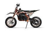 Nitro Motors Elektro Crossbike Dirtbike 1000W 36V Eco Fossa mit 10 Zoll Reifen 3 Geschwindigkeitsstufen Zündschloss Akku und Ladegerät inklusive (orange)