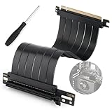 PCI-E 3.0 X16 Riser Kabel für Grafik,Soundkarte,Aufnahmekarte,Netzwerkkarte,Erweiterungskarte PCIE 3.0 Verlängerungskabel Dual 90 Grad Recht Winkliges Cable Length 20cm