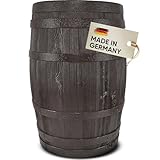 GARANTIA Regentonne [420L] - Regenfass BARRICA in edler Holzoptik - Wetterfester Regenwassertank für Garten - Wasserfass, Regenwassertonne | Hochwertiger Regenspeicher aus 100% recyceltem Kunststoff