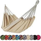 BB Sport Hängematte XL 220 x 170 cm max. Belastbarkeit 250 kg Tragetasche 1-2 Personen Camping Garten Balkon Terasse Wetterfest, Farbe:Beach