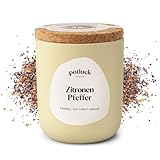 Potluck | Zitronen Pfeffer | Zitronenpfeffer im Keramiktopf | 90 g | Vegan und mit natürlichen Inhaltsstoffen