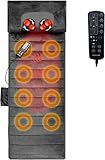 Massagematte mit Wärmefunktion,Shiatsu-Nacken- und Rückenmassagekissen,Massagematratzenauflage mit 10 Vibrationsmotoren,9 Massageprogrammen,zur Linderung von Rücken,Nacken- und Beinschmerzen