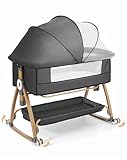 COMOMY 3-in-1 Babybett, Beistellbett Baby, Stubenwagen Baby...