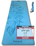Yosana Yogamatte aus Naturkautschuk | extrem rutschfest | ULTRA GRIP Oberfläche aus ECO PU | extra breit 68cm | inklusive Tragegurt | Yoga matte 183x68cm | 4mm dünn