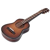 ZJchao Miniatur-Gitarrenmodell, Musikinstrument aus Holz mit Ständer und Koffer, Kleine Bastelornamente, Blau, 3,9 * 1,4 * 0,4 Zoll (10CM)