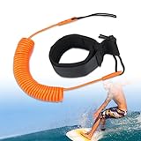MAJOYLIFE 10 ft Surf Leash,Einziehbare SUP Surfboard Leash,Surfbrett Safety Sicherheitsfußseil for Stand Up Paddle Board (Orange)