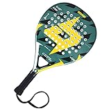 DEERFAMY Padelschläger EVA&Vollcarbon, langlebig und ideal für Anfänger, Erhöhte Geschwindigkeit dank 68Loch-Design, Rutschfester Griff und Handgelenkschnur-Größe: 47*26*3,8cm-Unisex, Erwachsene,0.4kg