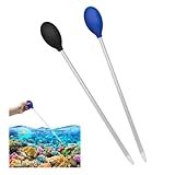 40 cm Aquarium Pipette 2 Stück Schwarz Blau Aquarium Wasserwechsler Coral Feeder,Wiederverwendbar,Geeignet für Aquarien, Fisch Tank Zubehör