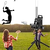 Tragbares Badminton-Trainingsgerät, Smart Shuttlecock Launcher mit 50+ Ball-Kapazität & App-Steuerung, ideal für Indoor-Outdoor-Übungen