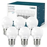 Linkind E27 P45/G45 LED Birne 3,4W klasse D Energiesparlampe 6500K kaltweißes LED Lampe, ersetzt 40W Glühbirnen, 470 Lumen Licht 240° Abstrahlwinkel, nicht dimmbar, 6 Stück