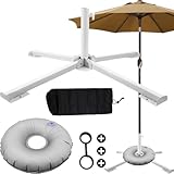 Vibhgtf Tragbarer Sonnenschirmständer – faltbarer Ständer für Sonnenschirme am Strand – winddichtes Zubehör für den Außenbereich Strand Pool Balkon Angeln Terrasse Camping