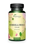Rhodiola Rosea Kapseln Vegavero | Premium Rohstoff RhodioLife | 3% Rosavin & 1% Salidroside | Rosenwurz Extrakt 200 mg | 120 Stück | Vegan