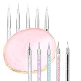 1 Stück Kunstharz Nagelkunstpalette mit 5 Nagel bürsten, Multifunktionale Nagelbürsten für Nagelkunst, Nagelkunst Liner Pinsel und Fingernagelbürste, Nageldesign Werkzeuge für Nagelkunst Salon zu Haus