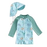 Baby Schwimmanzug Jungen Kleinkind Junge Rash Guard Badeanzug Langarm Bademode Sunsuit Säugling Badeanzug Strandmode Schwimmkleidung (Light Green, 3-6 Months)