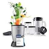 GOURMETmaxx Mr. Magic Mixer | Smoothie Maker mit XXL-Zubehörpaket | Standmixer 18-tlg. | Blender mit auslaufsicheren Frischhaltedeckeln | Food Processor für Shakes, Smoothies etc.