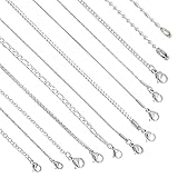 Pandahall 12 stücke Edelstahl Kette Halskette Schmuck Für Männer Frauen DIY Schlangenkette Link Halskette mit Karabinerverschlüsse für Schmuck machen