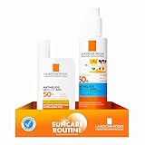 La Roche-Posay Anthelios Set mit Sonnenspray für Kinder und UVMune 400 Invisible Fluid, Für empfindliche und zu Neurodermitis neigende Haut, UVA-/UVB-Schutz, mit LSF50+, Mexoryl 400, 200 ml + 50 ml