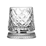 Generisch Rotierendes Weinglas – Cooler Bar-Whisky-Probierbecher mit Untersetzer, Kristallglas für den - und Alltagsgebrauch, drehbare Funktion, für Vater, Ehemann