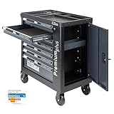 TRUTZHOLM Werkstattwagen Premium Plus unbestückt 7 Schubladen Seitentür Softclose Zentralverriegelung abschließbar Werkzeugwagen ohne Inhalt leer für Werkstatt Anthrazit