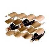 Dreiklang – be smart Weinregal Flaschenregal aus Holz für 14 Flaschen, stabil, Freistehend, modern, dekorative, Platzsparend klein & schmal, 4 Ebenen (43 x 37 x 15,7 cm)