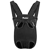 Pawaboo Haustier Rucksack Hund Tragetasche, Verstellbar Beinen heraus Rucksäcke Haustier Tragbar Reisetasche, Atmungsaktiv und Bequem Speziell für Klein Mittler Hunde Katzen Welpen, S, Schwarz