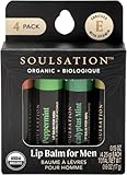 SOULSATION - Lippenbalsam für Männer: 4 Geschmacksrichtungen: Eukalyptusminze, Pfefferminze, Zitrusfrüchte und ohne Duft