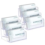 Uniclife Visitenkartenhalter aus Acryl für den Schreibtisch, 3 Fächer, transparenter Visitenkarten-Präsentationsständer für Männer und Frauen, Desktop-Visitenkarten-Organizer, Kartenständer für Büro,