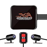 VSYSTO Motorrad-Dashcam 130° Weitwinkelobjektiv, 1080P Dual-Kameras Vorne und Hinten, Kein Bildschirm, WiFi, Nachtsicht, G-Sensor, Loop-Aufnahme (Schwarz-D6RL)