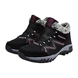 Sneakers Herren Dirndl Schuhe Damen Damen Boot Damen-Winter-Thermostiefel für Damen, Schnee, Winter, warm, Wandern, Arbeit, bequeme Stiefel, Turnschuhe, Cowboy KostüM Damen Glitzer (Hot Pink, 45)