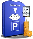 ROBBX® Parkscheibe mit Eiskratzer für Auto und Motorrad | Parkuhr inkl. Reifenprofilmesser und Einkaufswagenchip | Parkscheiben | Parking Disc