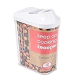 keeeper Schüttdose für Trockenvorräte, Stufenlos verstellbarer Dosierdeckel, Kunststoff, 500 ml, 8 x 4,5 x 15 cm, Paola, Weiß