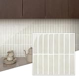 Commomy Fliesenrückwand zum Abziehen und Aufkleben – 30,5 x 30,5 cm, vertikaler 3D-Spritzschutz zum Abziehen und Aufkleben, für Küche und Badezimmer, Innenwandfliesen, glänzende Oberfläche, deckt 10