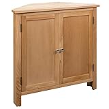 QJBSAVVA Eckschrank, Medizinschrank Rollcontainer Eckregal Stehend Kommode Mit FüßEn Geeignet für Abstellraum Kellerraum Keller Badezimmer 80 x 33,5 x 78 cm Massivholz Eiche