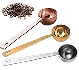 3 Stück Kaffeemaßlöffel 15ml, Messlöffel Edelstahl Kaffee DosierlöFfel für Abmessen, Kaffeelöffel Portionierer mit Langem Griff, Wiederverwendbar Runder Kaffeelöffel für Zucker Tee Kaffee Kakao