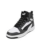 PUMA Unisex Rebound V6 Sneaker, White Black Shadow Grey, 42 EU